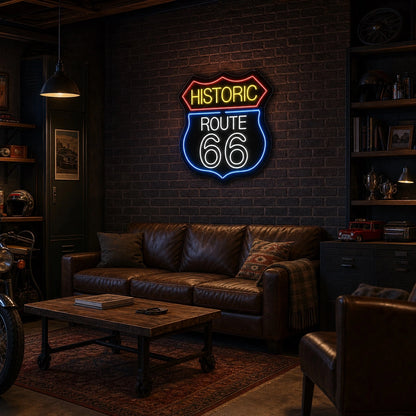 Historic Route 66 Bar LED Neon Sign real lifestyle scene