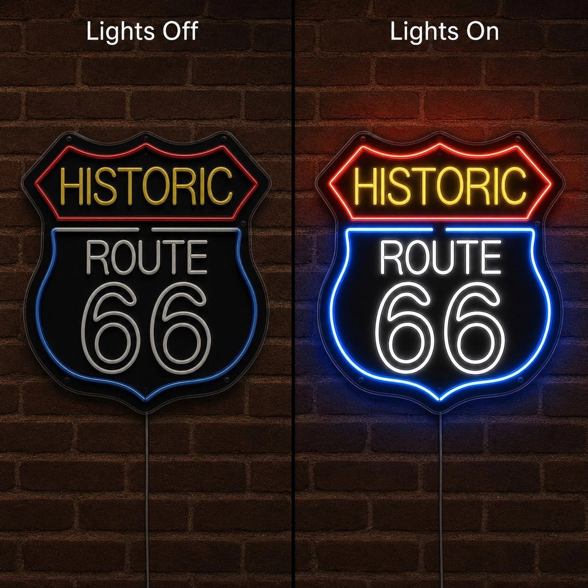 Historic Route 66 Bar LED Neon Sign - Shineneon