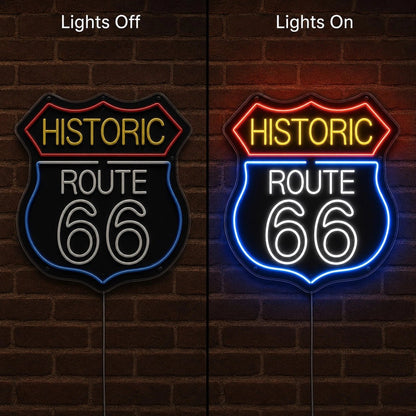 Historic Route 66 Bar LED Neon Sign - Shineneon