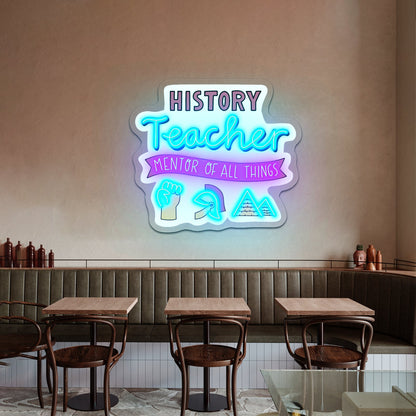 History Teacher Personalized Light Up Signs - Shineneon