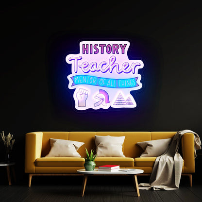 History Teacher Personalized Light Up Signs - Shineneon