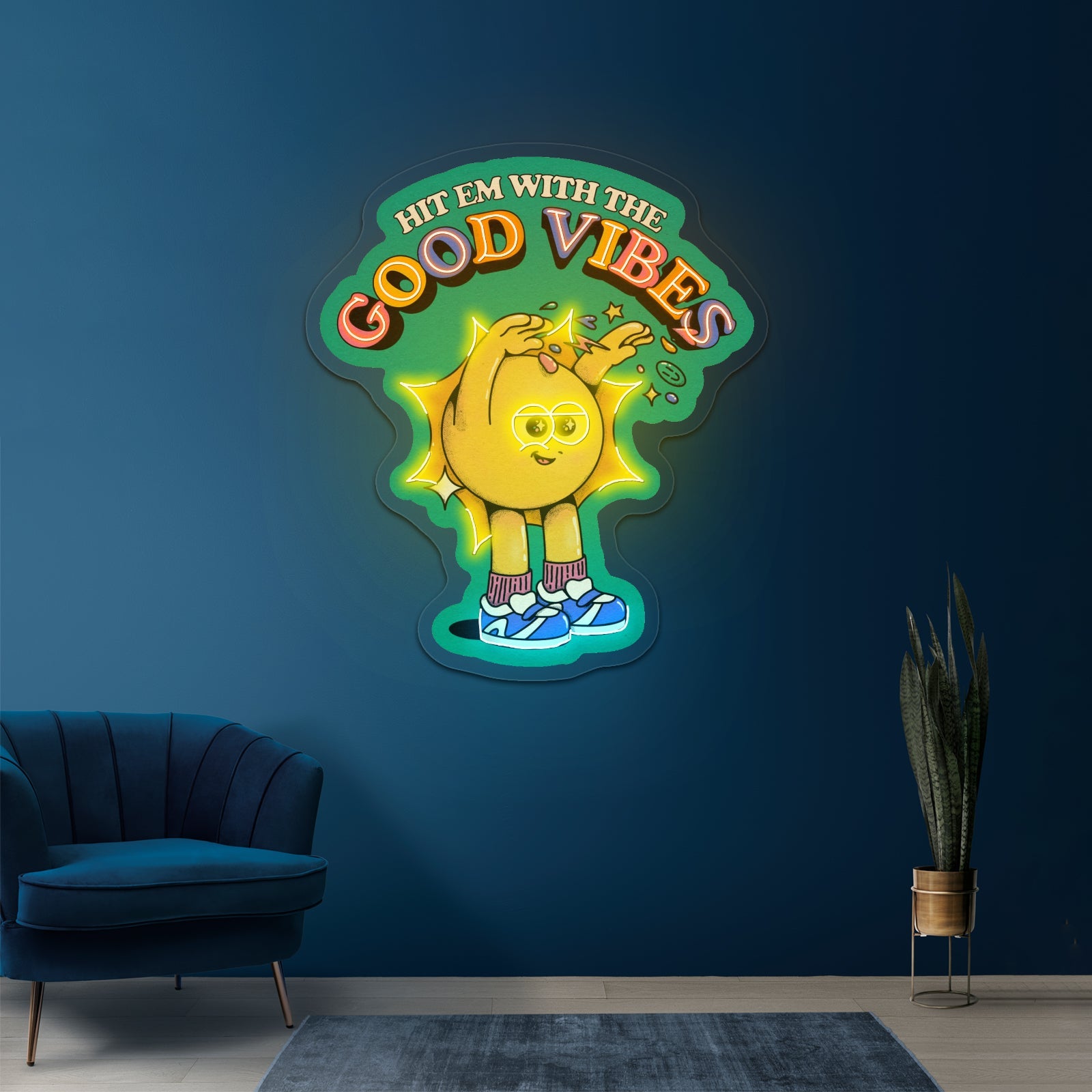 Hit Em With The Good Vibes Neon Signs Wall Decor - Shineneon