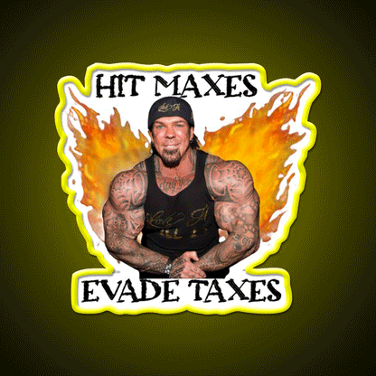 Hit Maxes Evade Taxes Gym Fitness Led Neon Sign Rgb Color - Custom LED neon sign front view