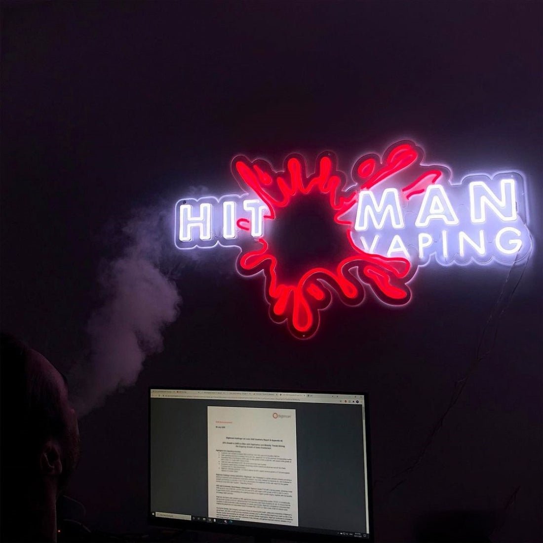 Hitman Vaping Led Sign Business Neon Sign - Shineneon