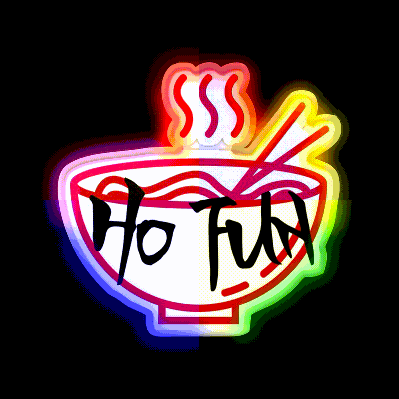Ho Fun Led Neon Sign Chinese Food Rgb Color