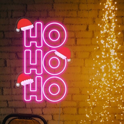 Ho Ho Ho Christmas Hat Led Neon Sign Wall Art | Shineneon