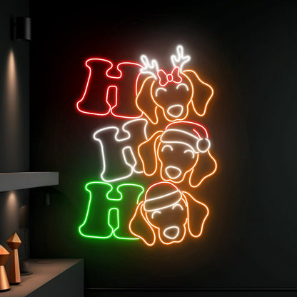 Ho Ho Ho Labrador Led Neon Sign Christmas Decor | Shineneon