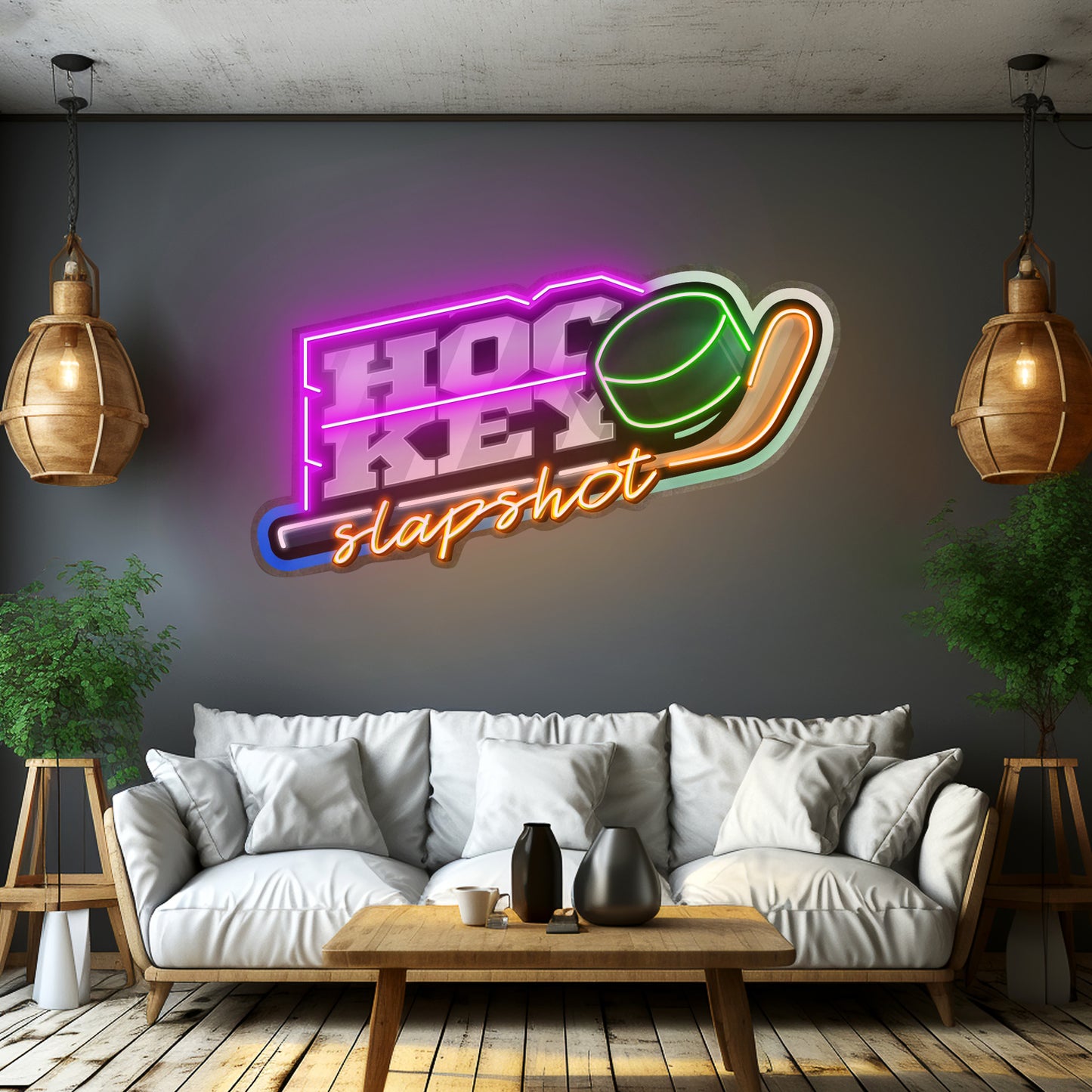 Hockey Slapshot Led Neon Sign Light Custom Led Signs