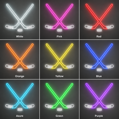 Hockey Sports Room LED Neon Sign color grid