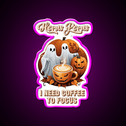 Hocus Pocus Coffee Halloween Latte Led Neon Sign Espresso Bar Art Rgb Color - Shineneon