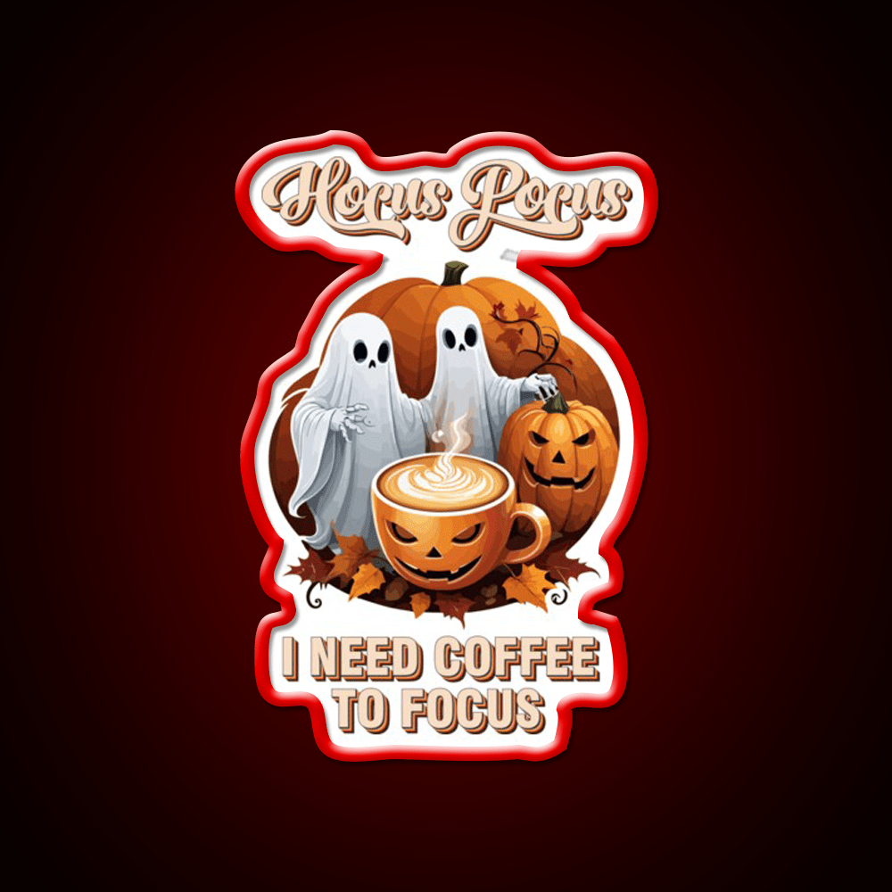 Hocus Pocus Coffee Halloween Latte Led Neon Sign Espresso Bar Art Rgb Color - Shineneon