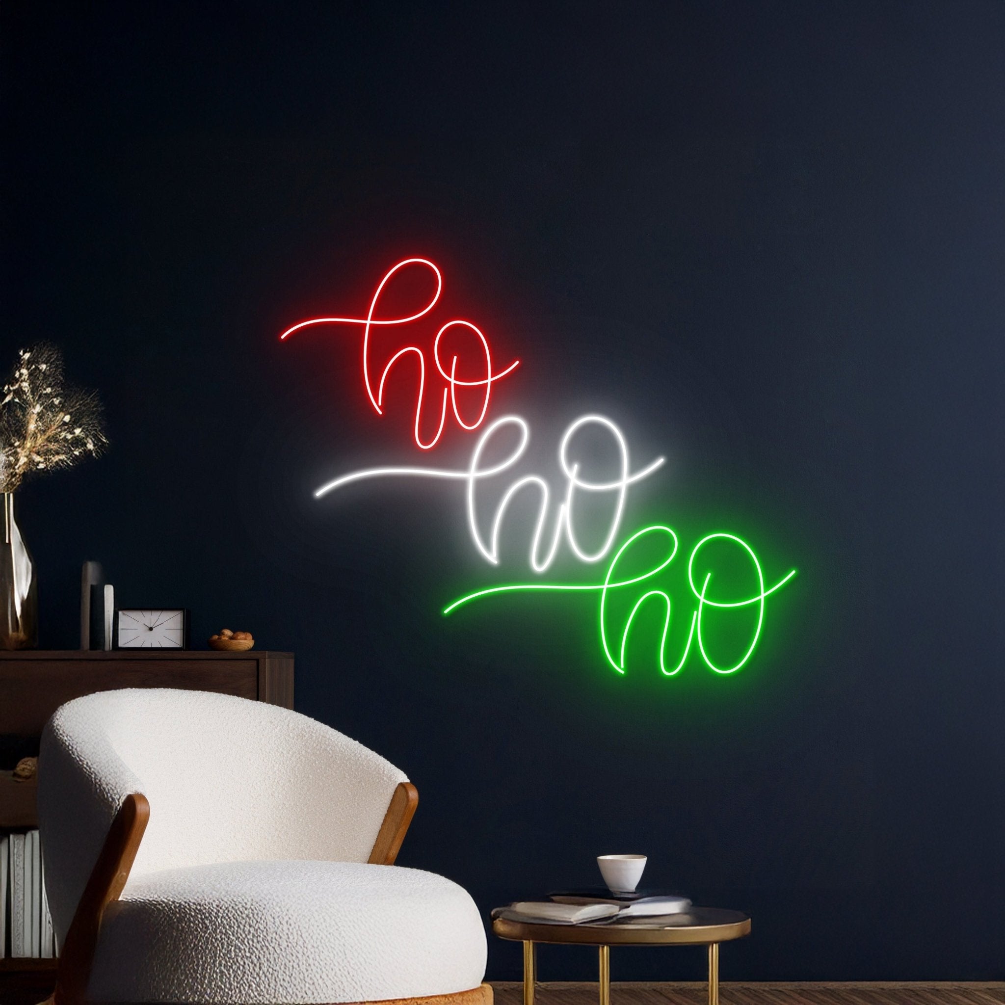 Hohoho Neon Sign Christmas Neon Light Santa Claus Room Wall Decor - Shineneon