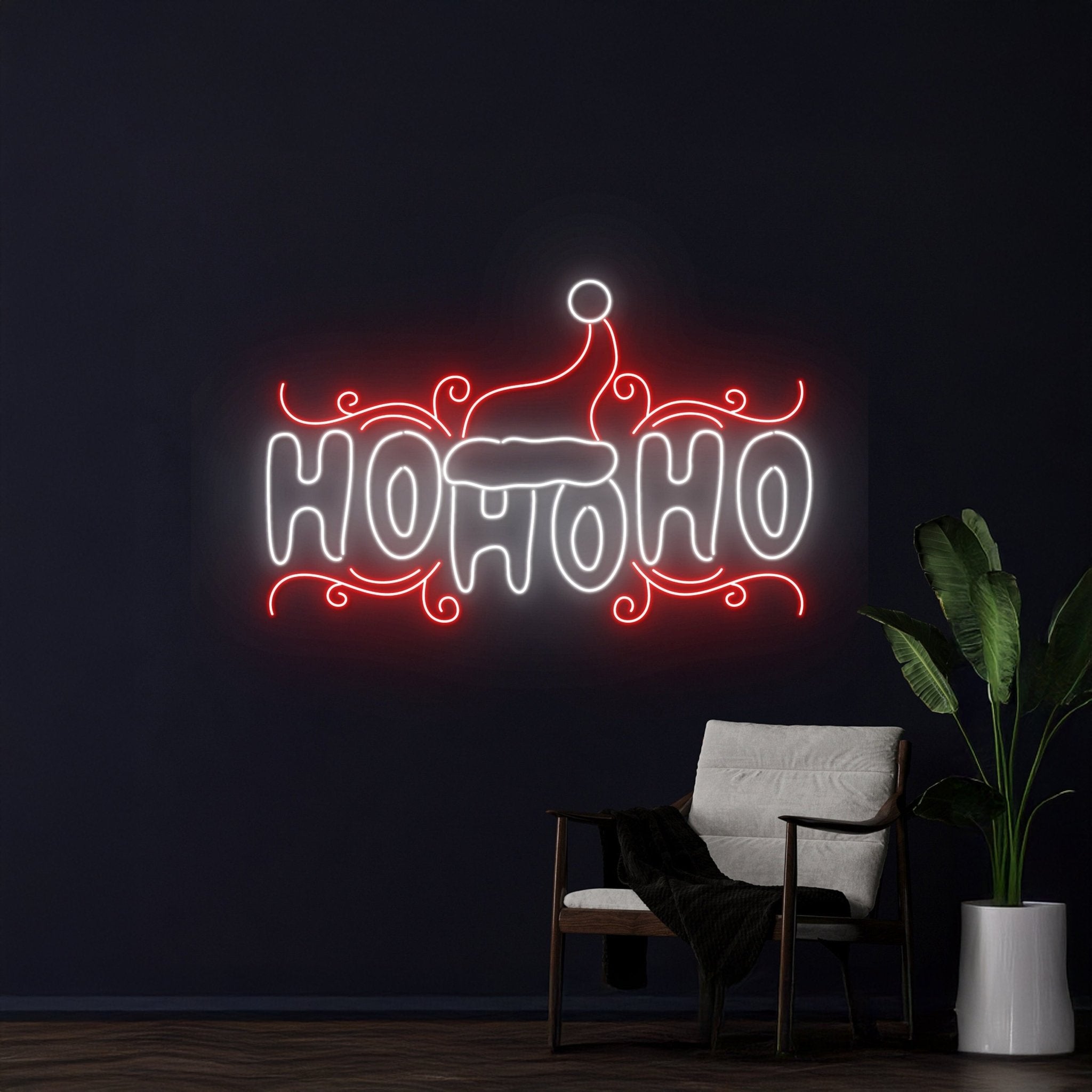 Hohoho Neon Sign Santa Claus Room Wall Decor - Shineneon