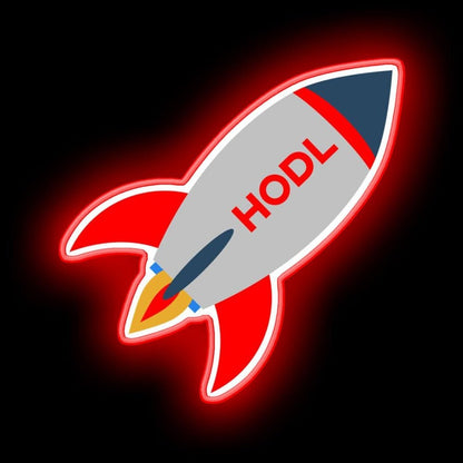 Hold Crypto Rocket Neon Sign - Shineneon