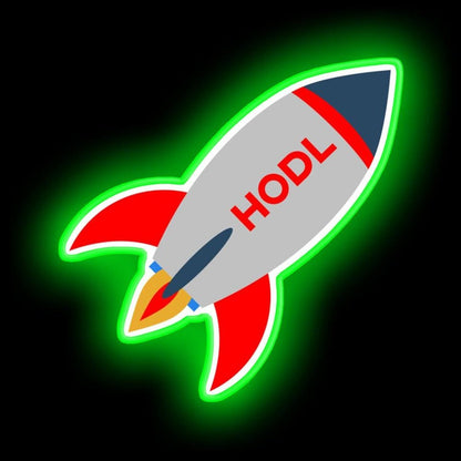 Hold Crypto Rocket Neon Sign - Shineneon