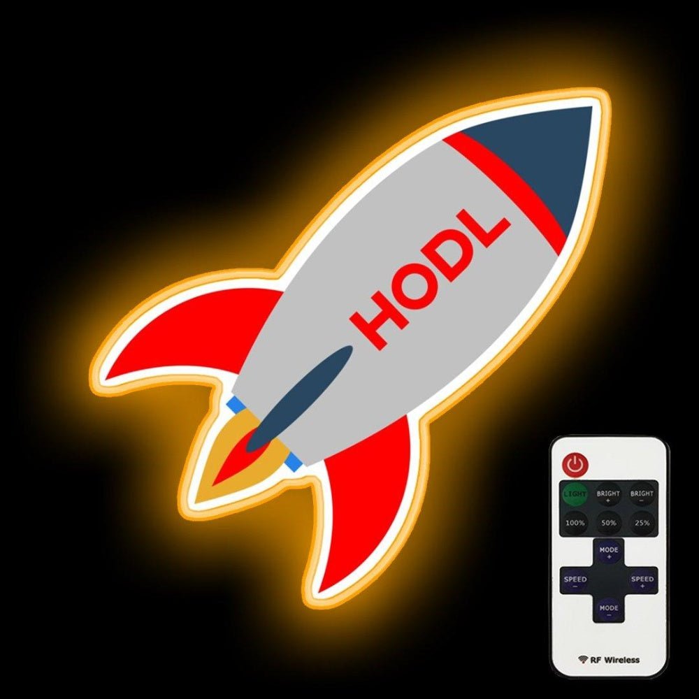Hold Crypto Rocket Neon Sign - Shineneon