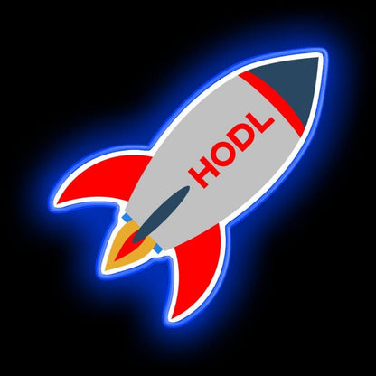 Hold Crypto Rocket Neon Sign - Shineneon
