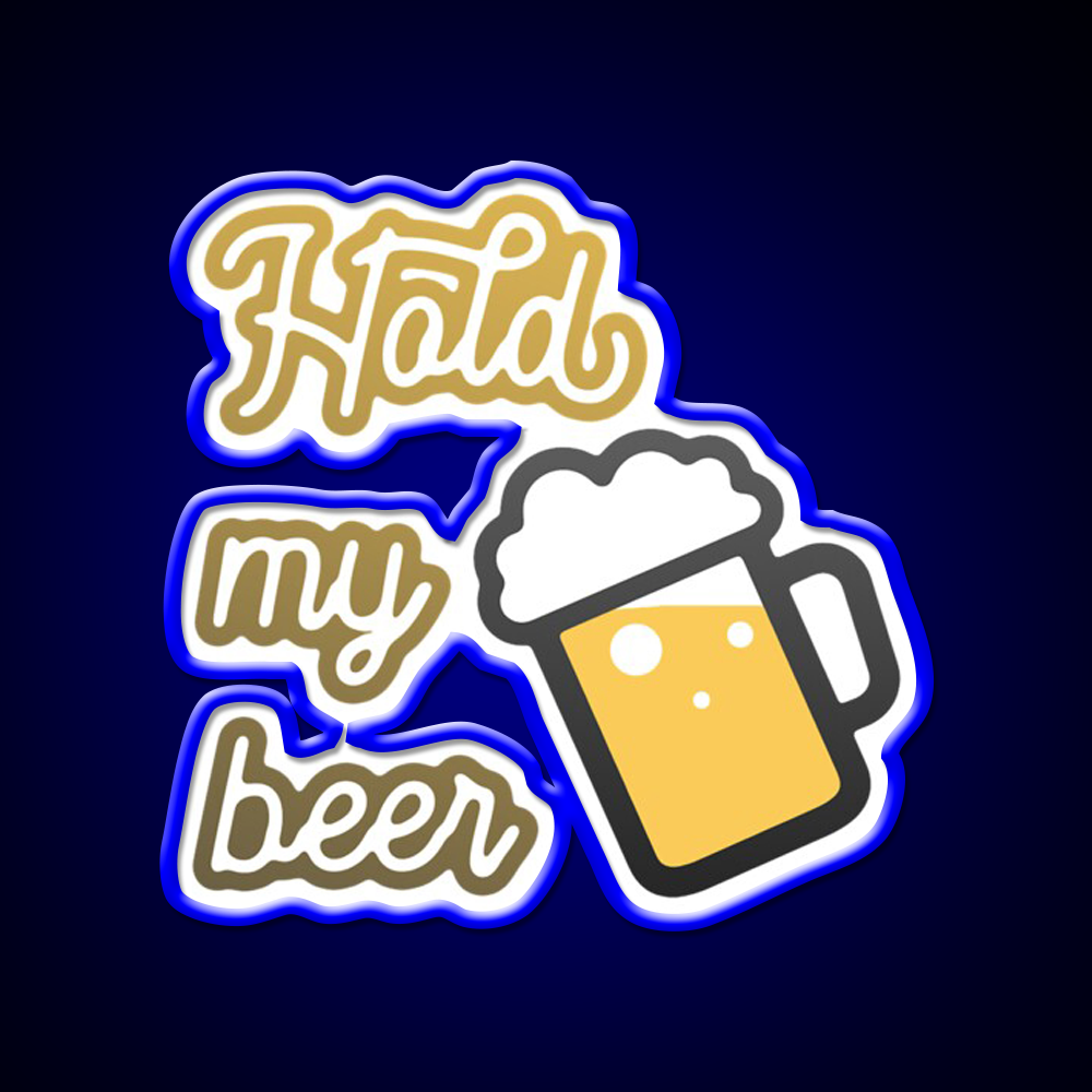 Hold My Beer With Mug Beer Bar Decor Led Neon Sign Rgb Color - LED neon sign view 5