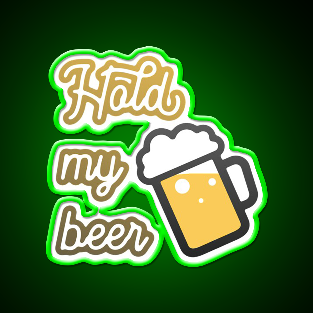 Hold My Beer With Mug Beer Bar Decor Led Neon Sign Rgb Color - LED neon sign view 8