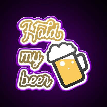 Hold My Beer With Mug Beer Bar Decor Led Neon Sign Rgb Color - LED neon sign view 9