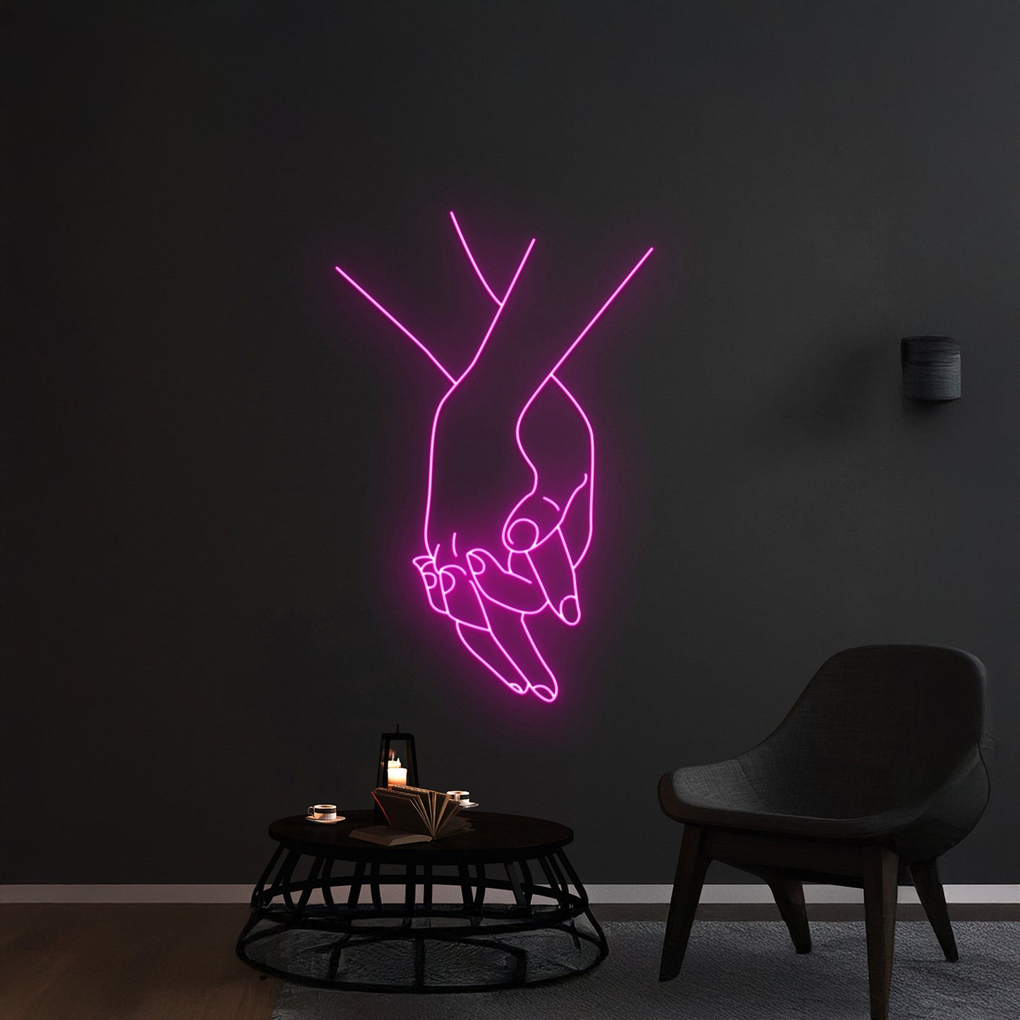 Holding Hands Neon Light Bedroom Room Wall Decor