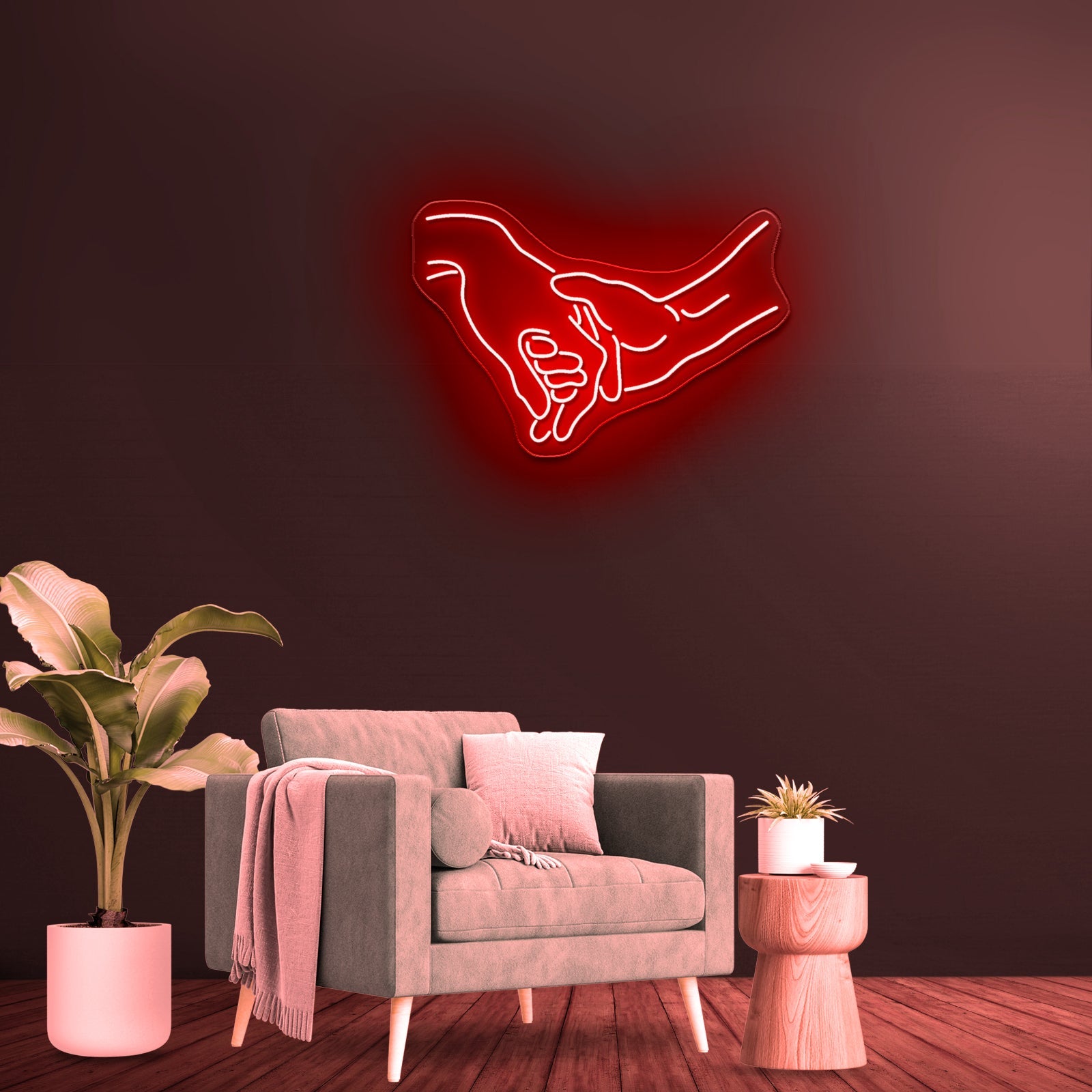 Holding Hands Neon Sign Romantic Wall Decor Neon Sign For Sale - Shineneon