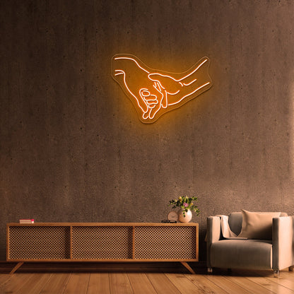 Holding Hands Neon Sign Romantic Wall Decor Neon Sign For Sale - Shineneon