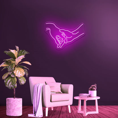 Holding Hands Neon Sign Romantic Wall Decor Neon Sign For Sale