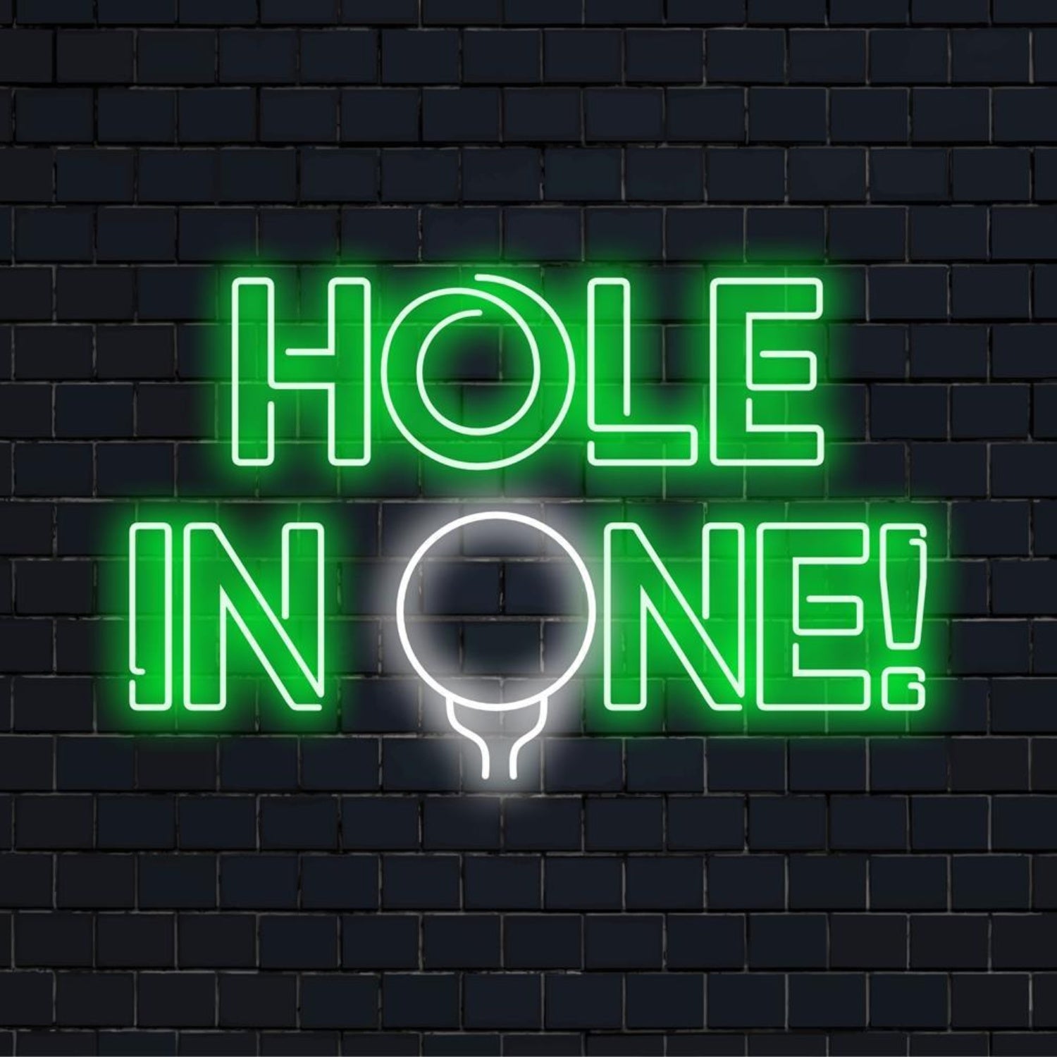 Hole In One Green-White Led Neon Sign Golf Club Decor | Shineneon