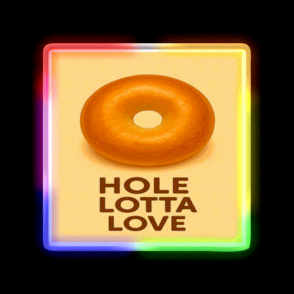 Hole Lotta Love Snack Food Led Neon Sign Rgb Color - LED neon sign close-up detail