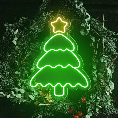Holiday Celebrations Christmas Tree Shining Star Neon Sign | Shineneon