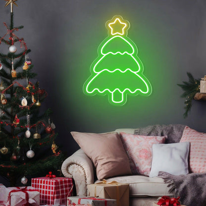 Holiday Celebrations Christmas Tree Shining Star Neon Sign | Shineneon