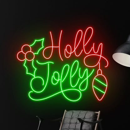 Holiday Celebrations Holly Jolly Christmas Led Neon Sign | Shineneon