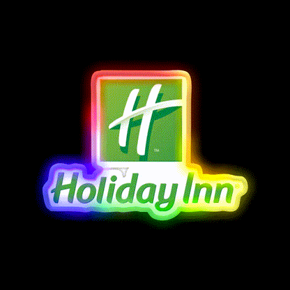 Holiday Inn Logo Fast Food Led Neon Sign For Burger Place Rgb Color - LED neon sign close-up detail