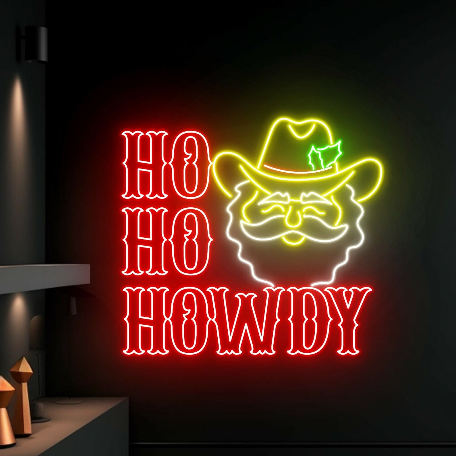 Holiday Season Howdy Santa Claus Led Neon Sign | Shineneon