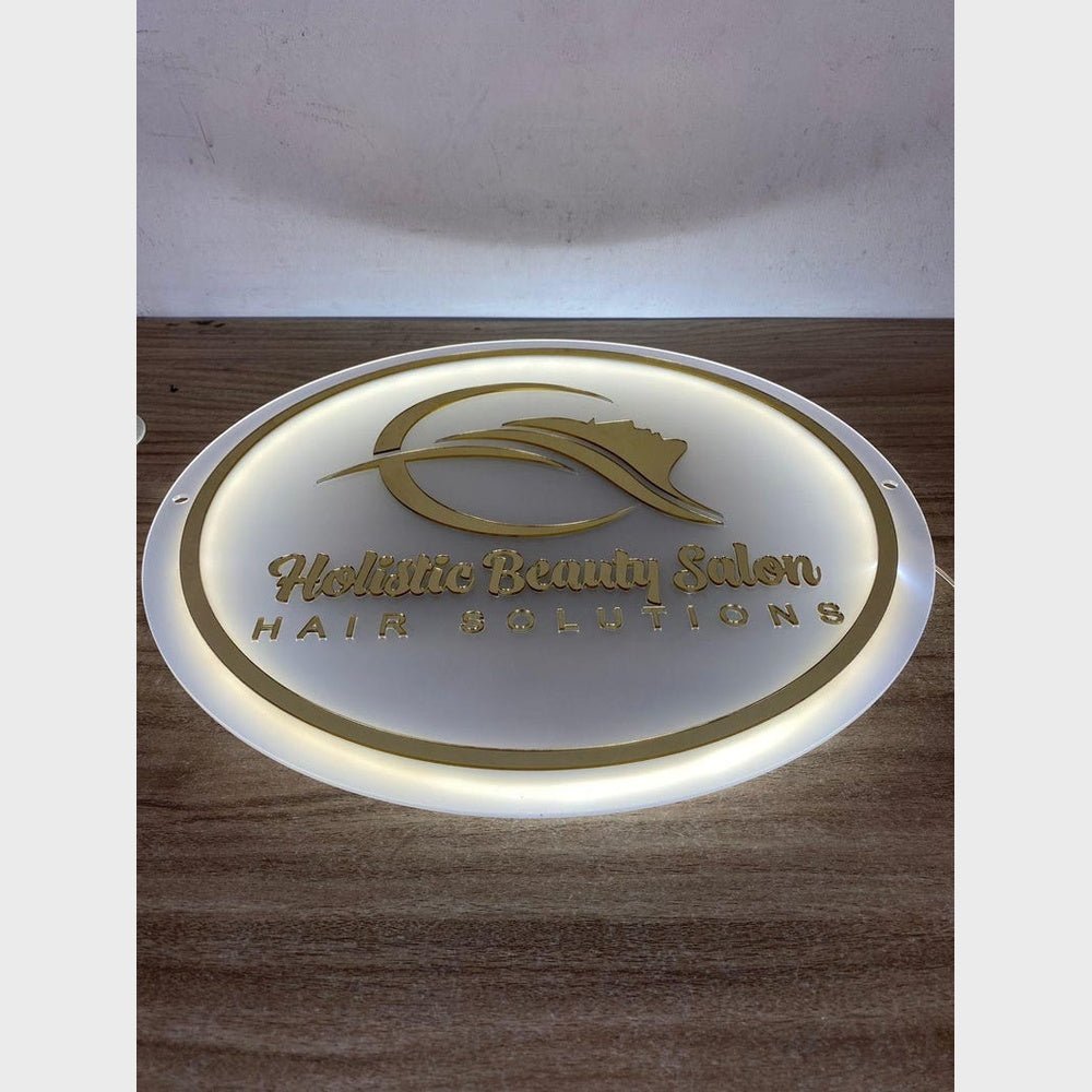 Holistic Beauty Salon Hair Salon Acrylic Business Logo Sign - Shineneon