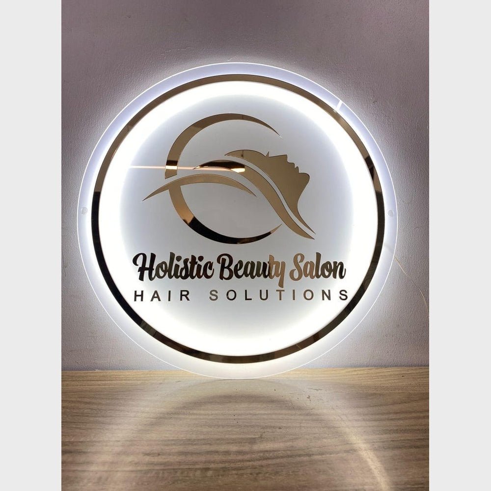 Holistic Beauty Salon Hair Salon Acrylic Business Logo Sign - Shineneon