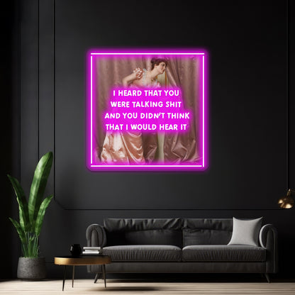 Hollaback Girl Eavesdropping Artwork Large Neon Signs - LED neon sign close-up detail