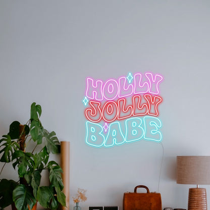 Holly Jolly Babe Led Neon Sign Wall Art | Shineneon
