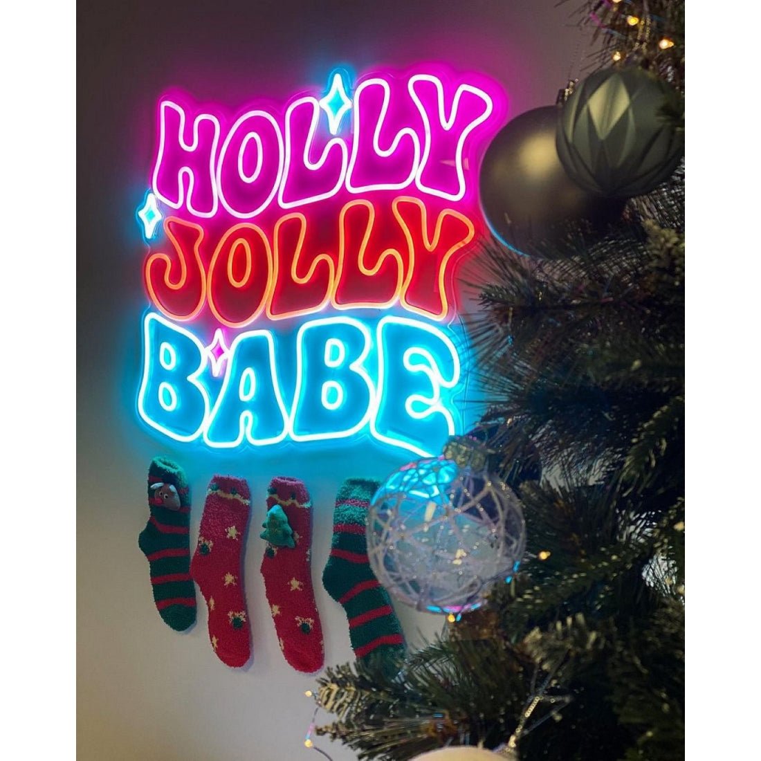 Holly Jolly Babe Led Sign Business Neon Sign - Shineneon
