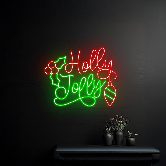 Holly Jolly Merry Christmas Led Sign