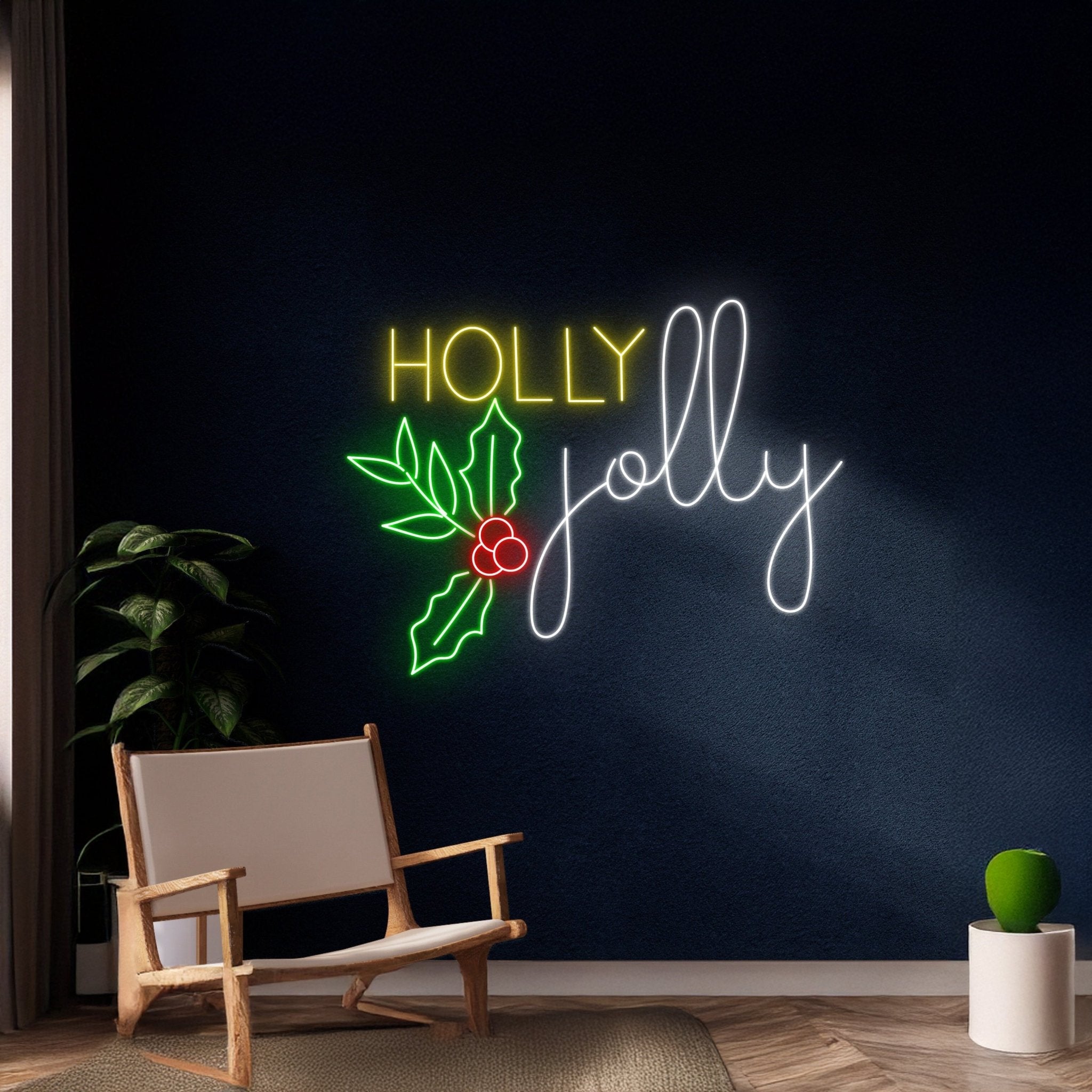 Holly Jolly Neon Sign Christmas Neon Light - Shineneon