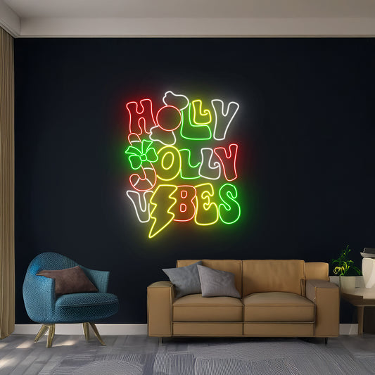 Holly Jolly Vibes Neon Sign