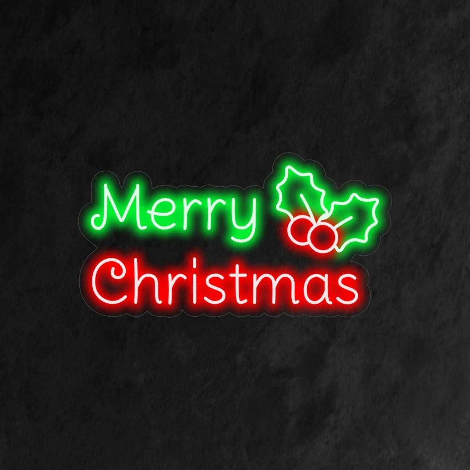 Holly Merry Christmas Led Neon Sign For Christmas Indoor And Shop Decor | Shineneon