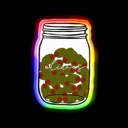 Holly S Olives Snack Food Led Neon Sign Rgb Color - LED neon sign close-up detail