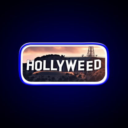 Hollyweed Hemp Inspired Green Leaf Led Neon Sign Rgb Color