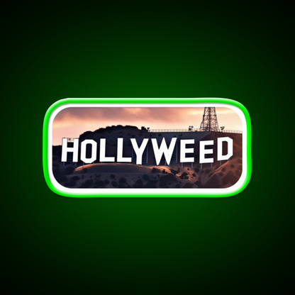 Hollyweed Hemp Inspired Green Leaf Led Neon Sign Rgb Color - LED neon sign view 8