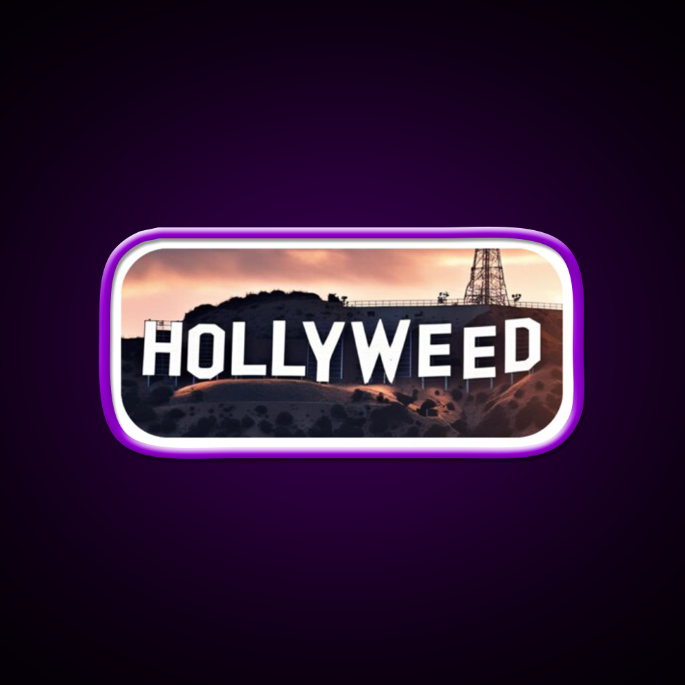 Hollyweed Hemp Inspired Green Leaf Led Neon Sign Rgb Color - LED neon sign view 9