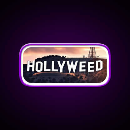 Hollyweed Hemp Inspired Green Leaf Led Neon Sign Rgb Color - LED neon sign view 9