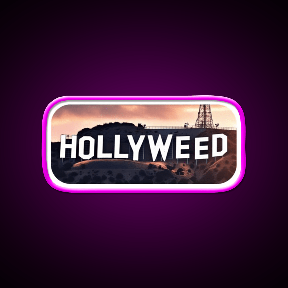 Hollyweed Hemp Inspired Green Leaf Led Neon Sign Rgb Color - Shineneon